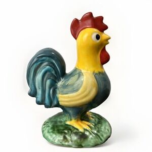 Rooster Measuring Spoon Holder Ceramic Mid Century Farmhouse Chicken Kitchen Vtg